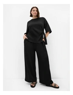 Plus Size Brianna Side Tie Top in Black