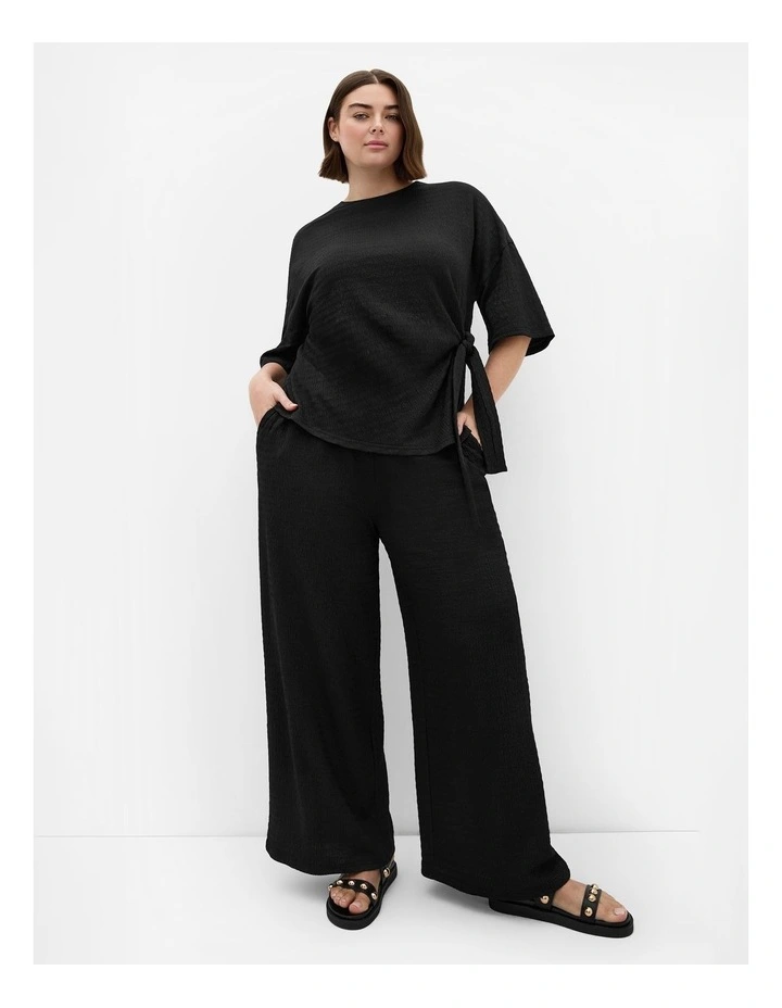 Plus Size Brianna Side Tie Top in Black image 1