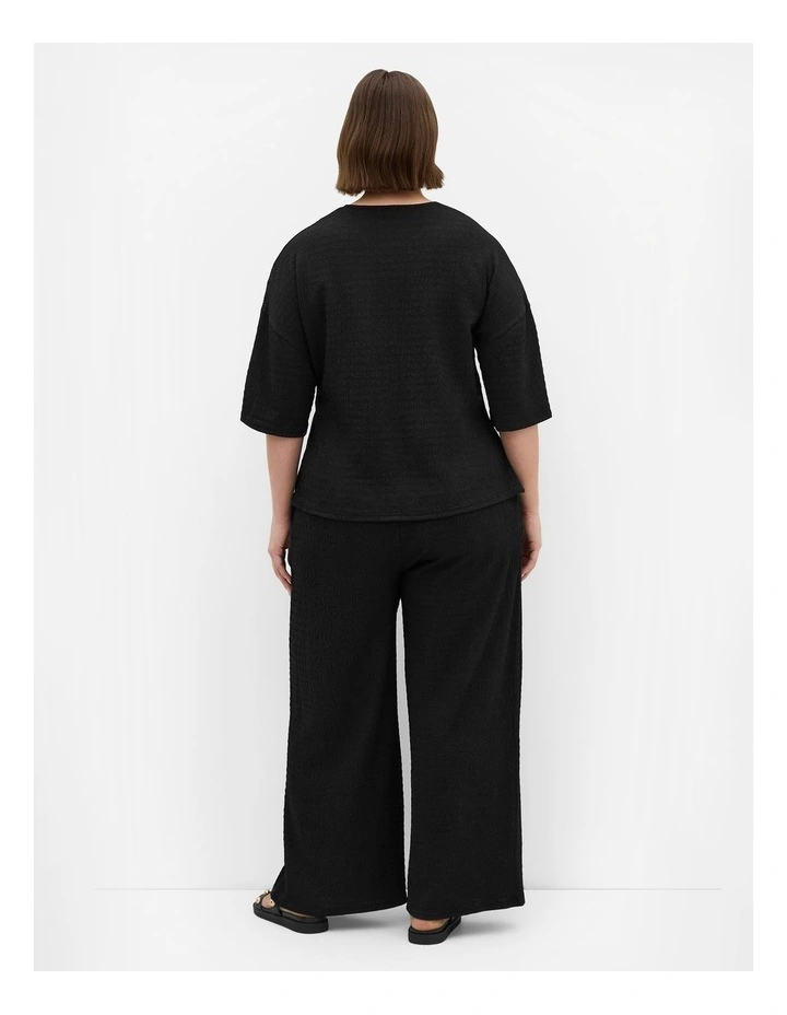 Plus Size Brianna Side Tie Top in Black image 2