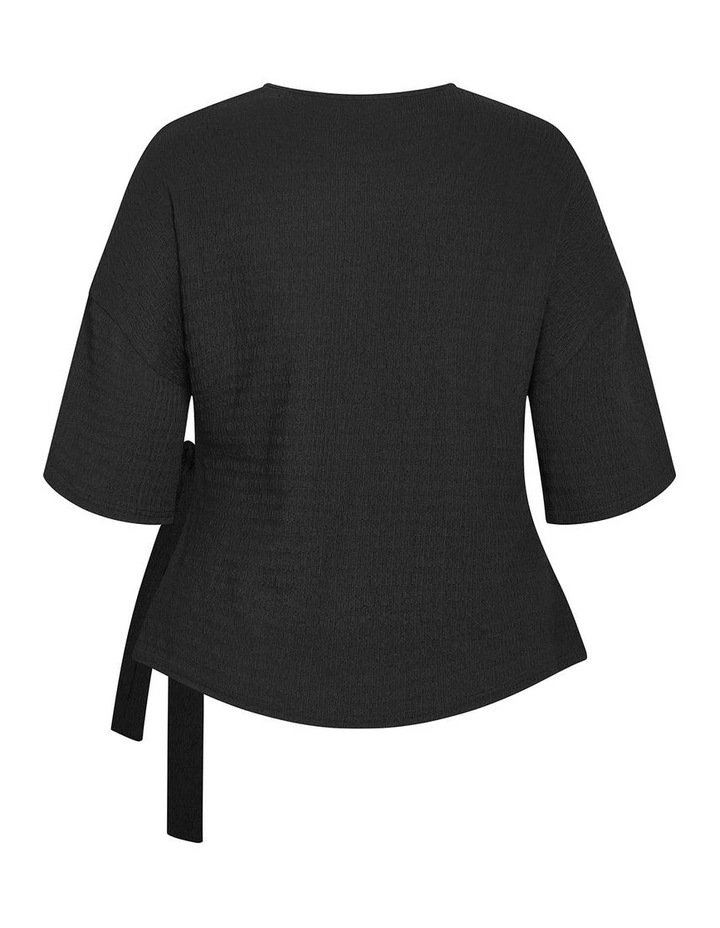 Plus Size Brianna Side Tie Top in Black image 4