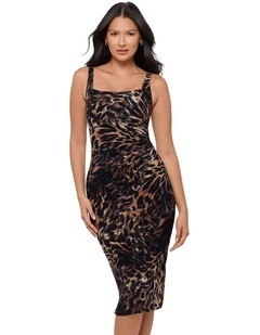 Bastet Diva Bodycon Sleeveless Midi Shaping Dress
