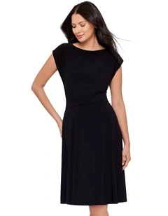 Auri Cap Sleeve A-Line Shaping Dress