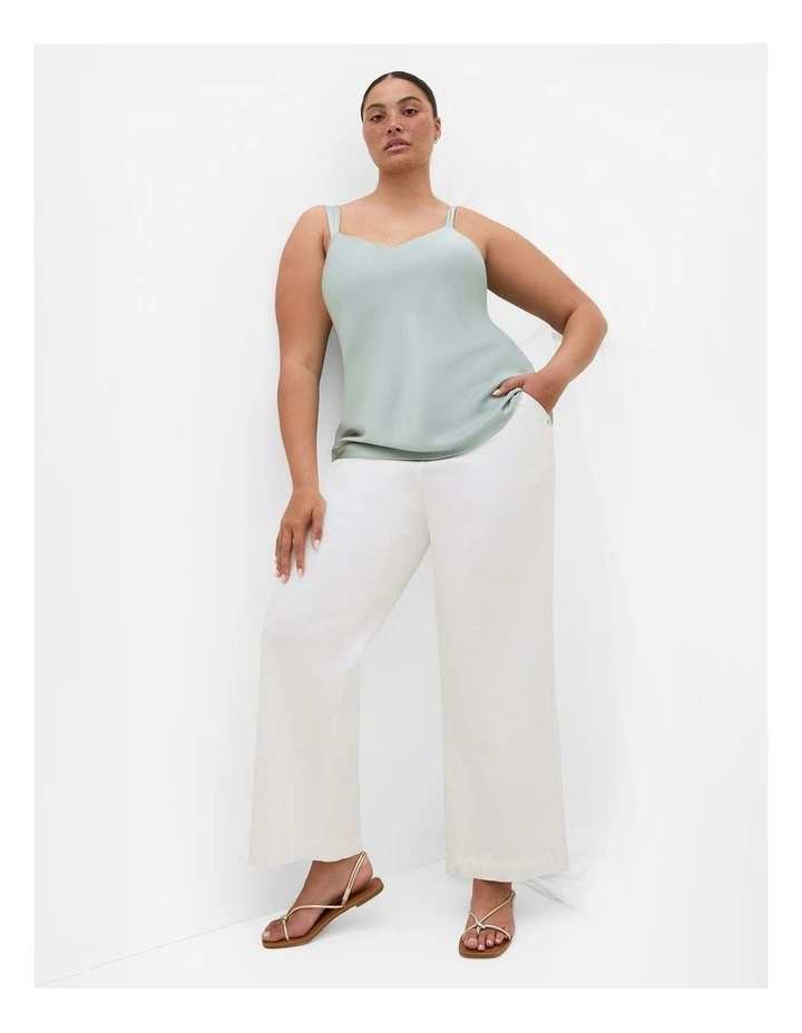 Plus Size Dani Relaxed Satin Cami in Sage image 1