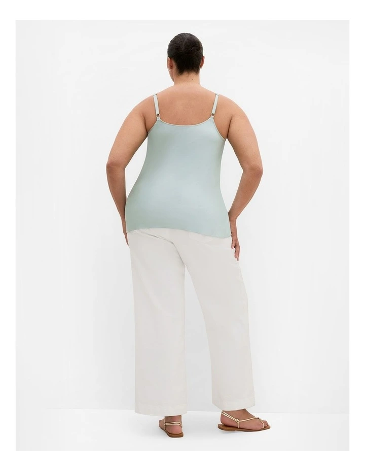 Plus Size Dani Relaxed Satin Cami in Sage image 2