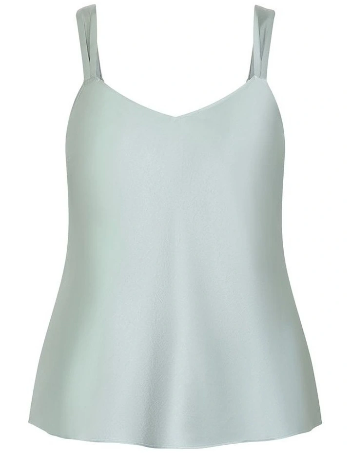 Plus Size Dani Relaxed Satin Cami in Sage image 3