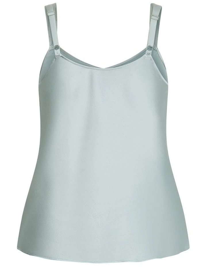 Plus Size Dani Relaxed Satin Cami in Sage image 4