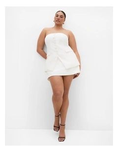Plus Size Abbie Strapless Bustier in Ivory