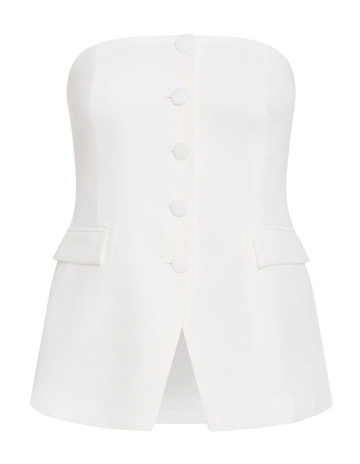 Plus Size Abbie Strapless Bustier in Ivory image 3