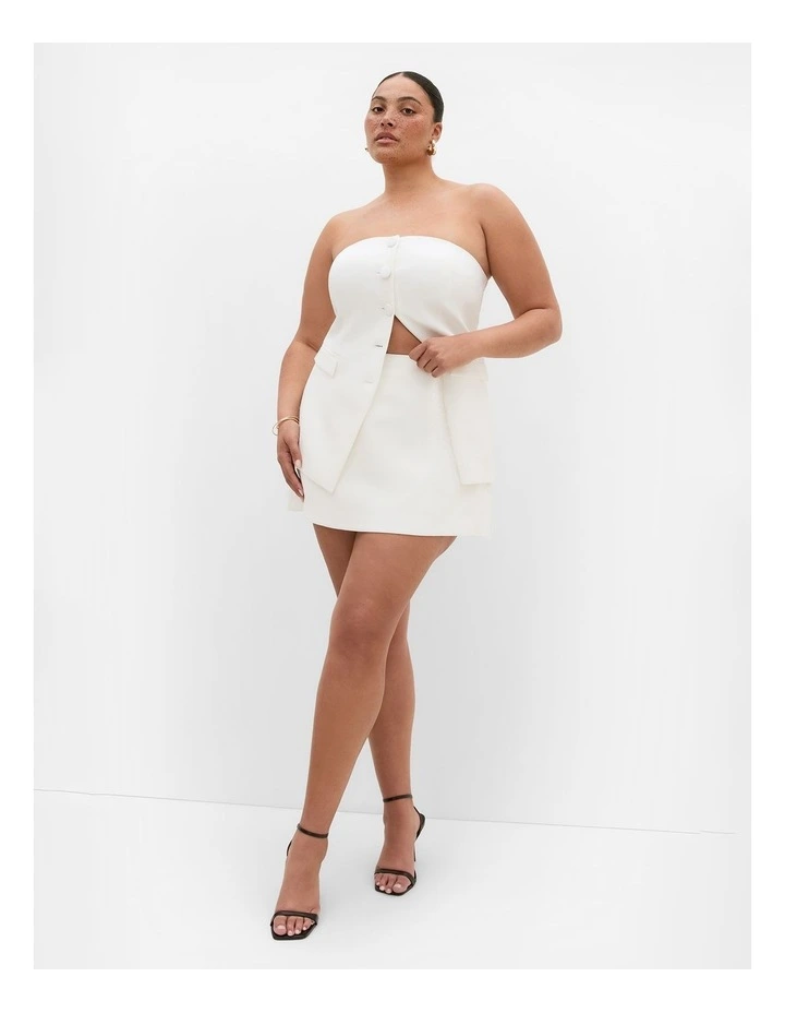 Plus Size Abbie Mini Skort in Ivory image 1
