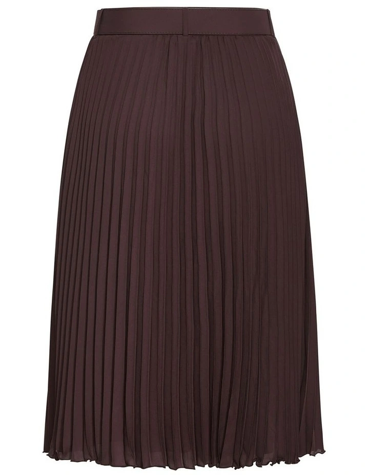 Plus Size Petra Pleat Midi Skirt in Espresso image 4