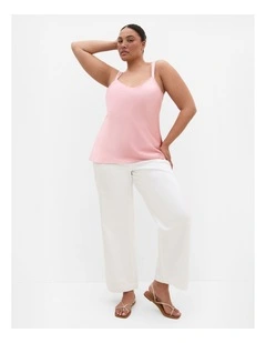 Plus Size Dani Relaxed Satin Cami in Dusty Pink
