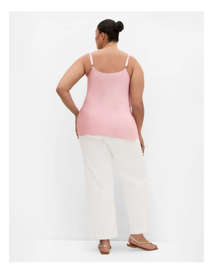 Plus Size Dani Relaxed Satin Cami in Dusty Pink image 2