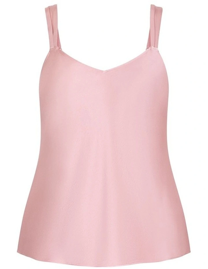 Plus Size Dani Relaxed Satin Cami in Dusty Pink image 3