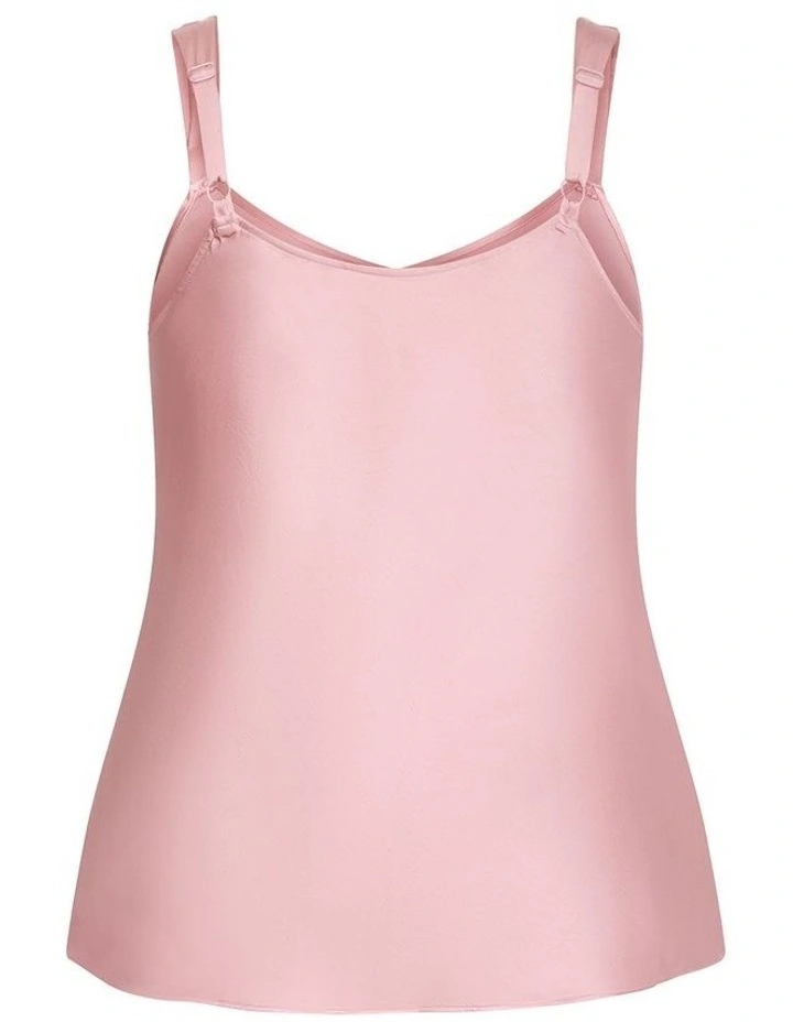 Plus Size Dani Relaxed Satin Cami in Dusty Pink image 4