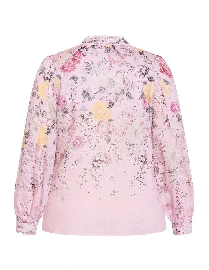Plus Size Gianna Botanical Print Shirt in Soft Pink image 4