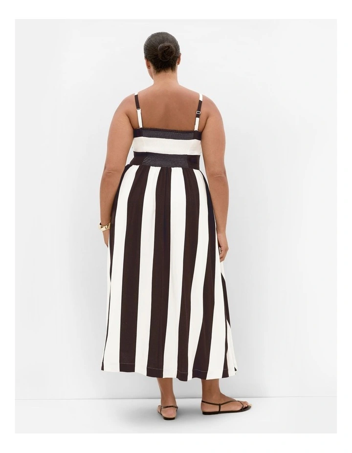 Plus Size Simone Strapless Stripe Maxi Dress in Chocolate image 2