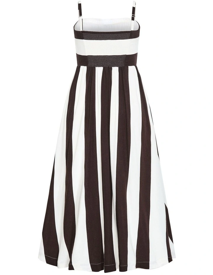 Plus Size Simone Strapless Stripe Maxi Dress in Chocolate image 4
