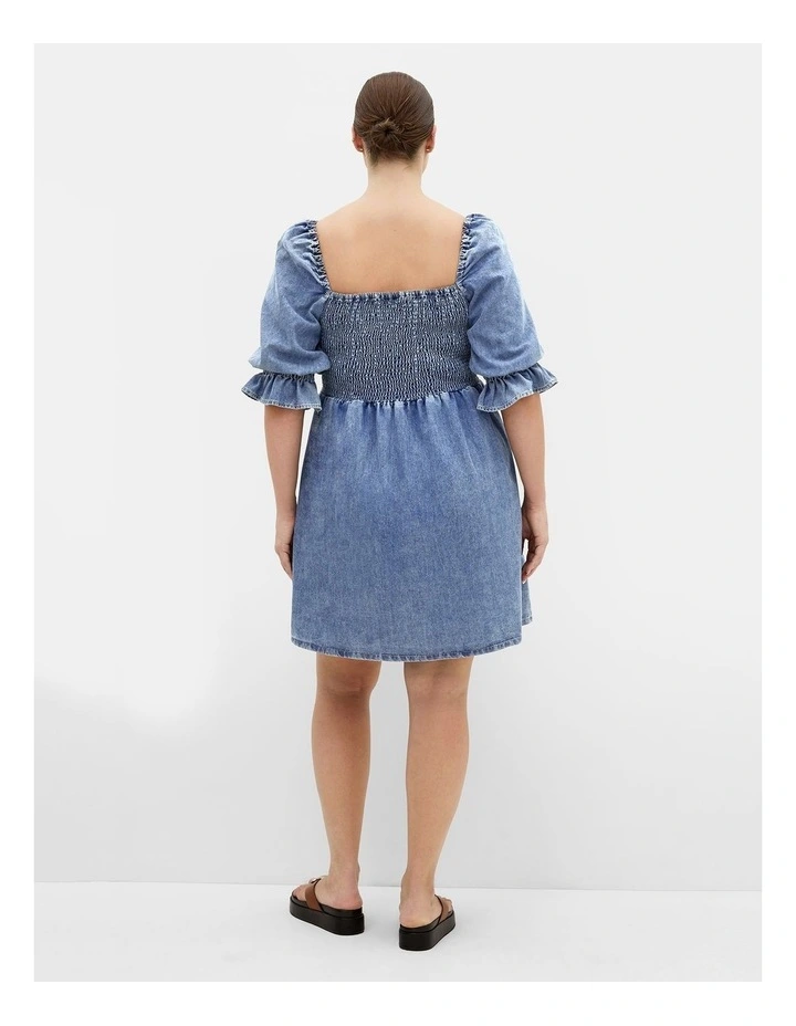Plus Size Kaitlyn Denim Mini Dress in Light Wash image 2