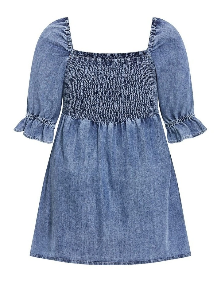 Plus Size Kaitlyn Denim Mini Dress in Light Wash image 4