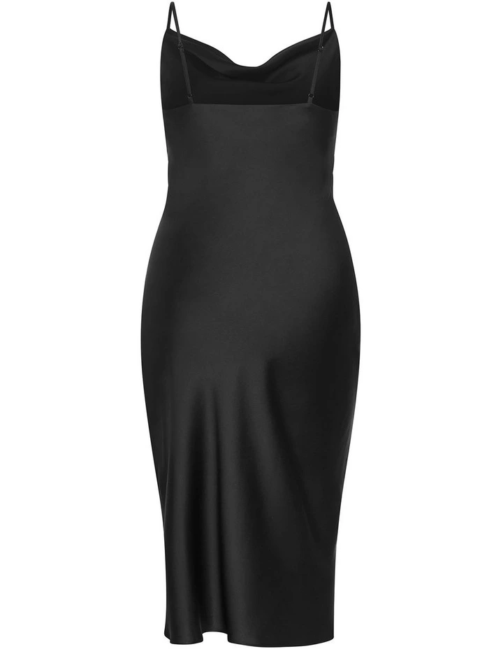 Plus Size Adelina Twist Slip Dress in Black image 4