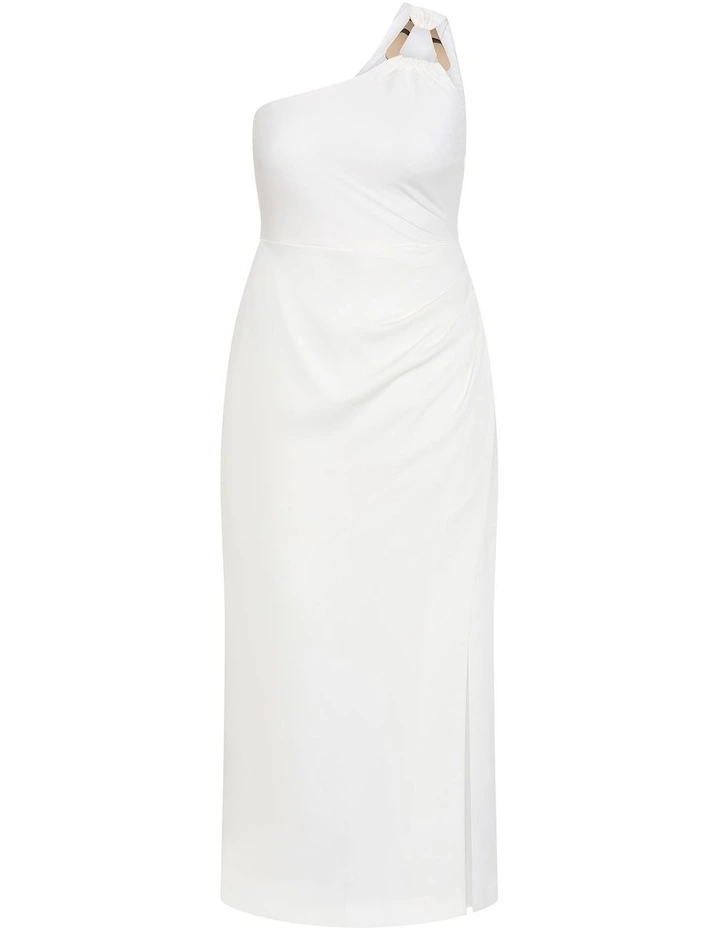 Plus Size Jayne One Shoulder Maxi Dress in Ivory image 3