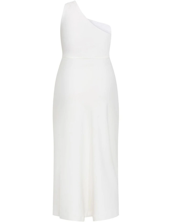 Plus Size Jayne One Shoulder Maxi Dress in Ivory image 4