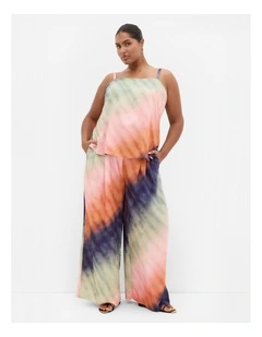 Plus Size Sunset Ombre Print Cami in Peach