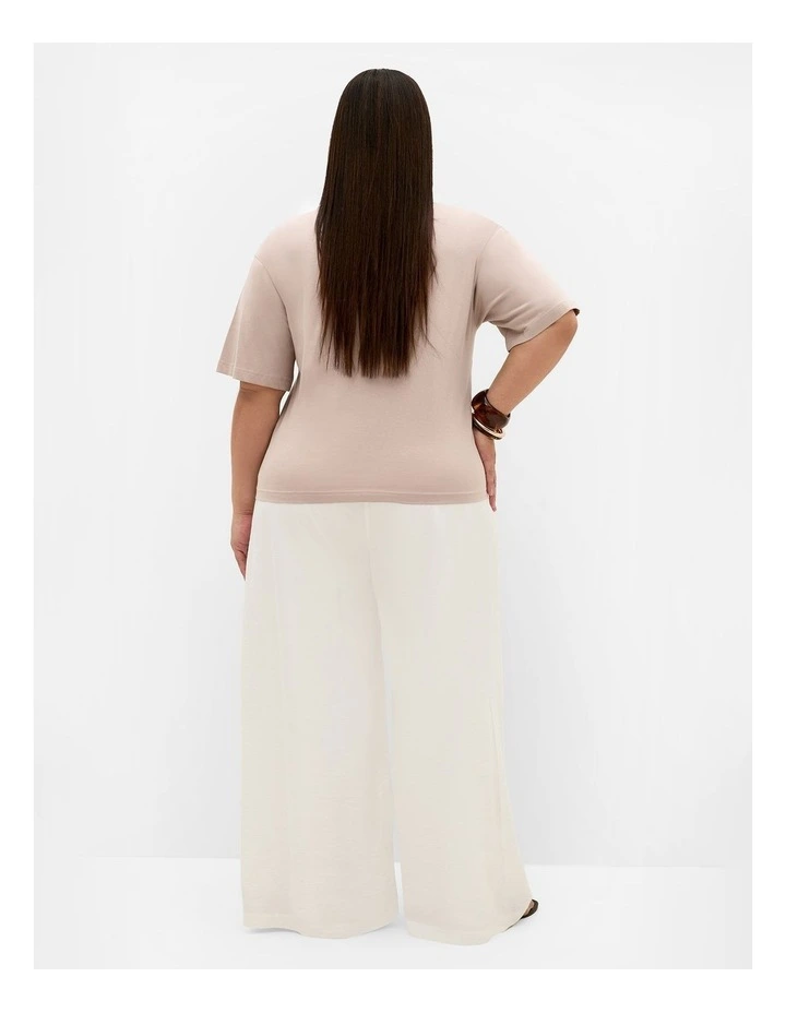 Plus Size Oversized Crew Neck Tee in Latte image 2