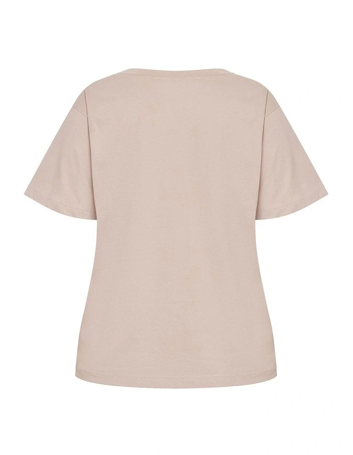 Plus Size Oversized Crew Neck Tee in Latte image 4