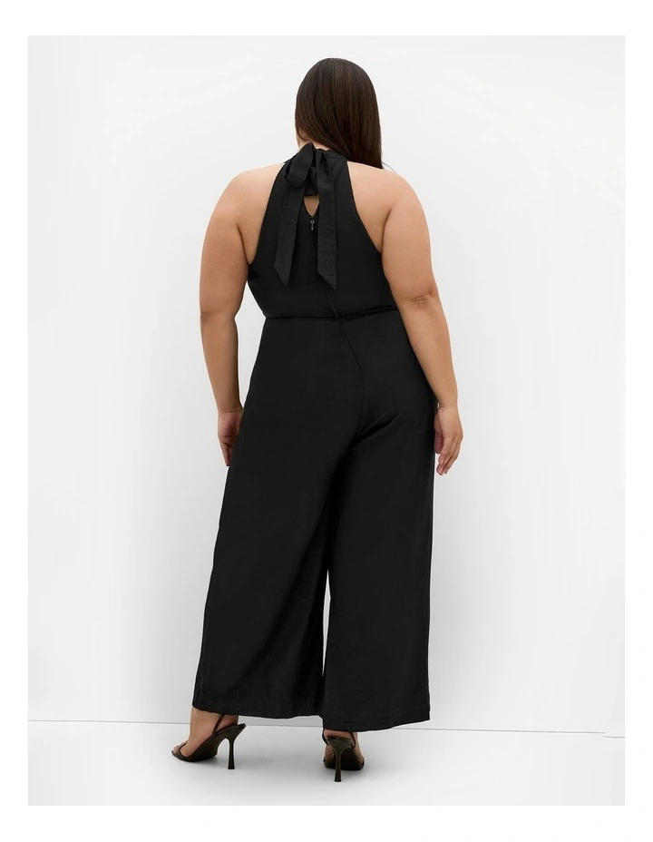 Plus Size Emelia Drape Front Jumpsuit in Black image 2