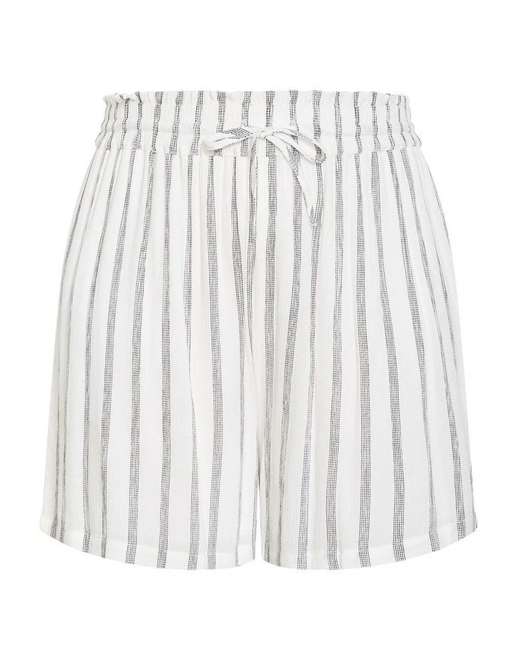 Plus Size Emery Stripe Short in White image 3