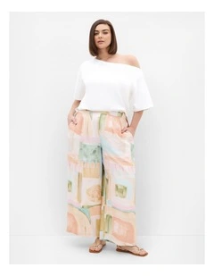 Plus Size Alexi Trance Print Pant in Salmon