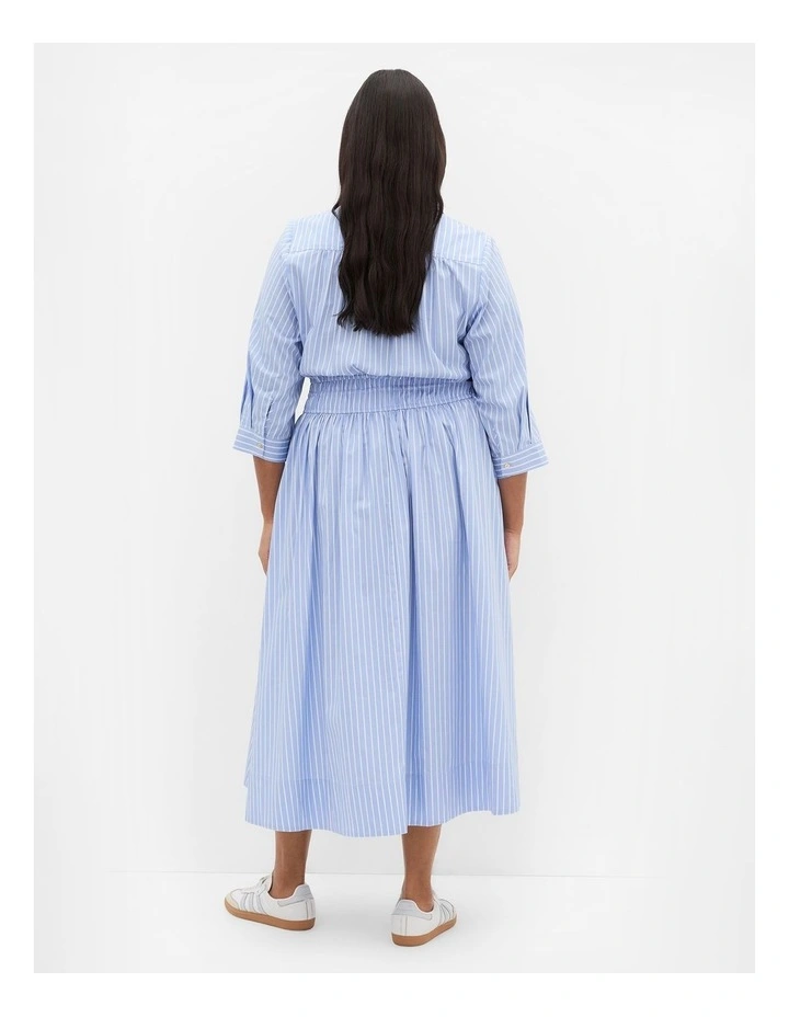 Plus Size Lana Elbow Sleeve Shirt Dress in Sky Blue image 2