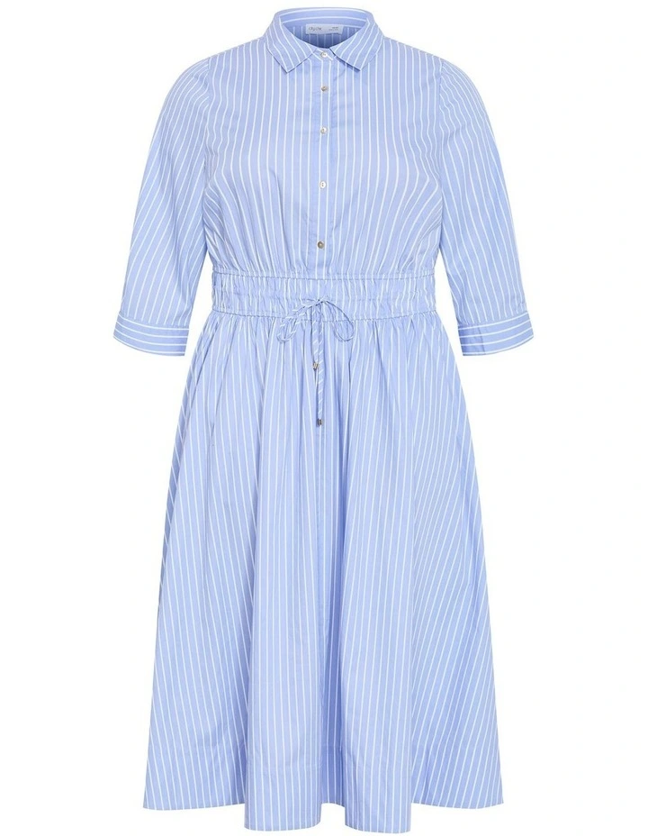 Plus Size Lana Elbow Sleeve Shirt Dress in Sky Blue image 3