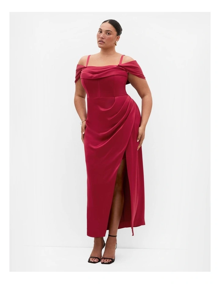 Plus Size Forbidden Love Maxi Dress in Raspberry image 1