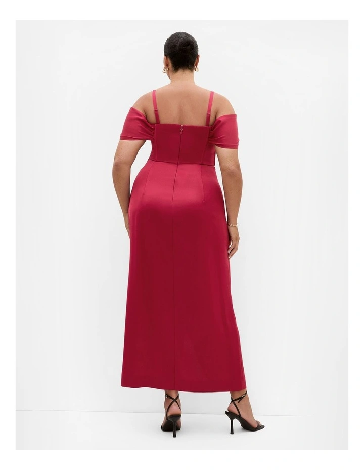 Plus Size Forbidden Love Maxi Dress in Raspberry image 2