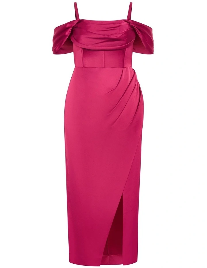 Plus Size Forbidden Love Maxi Dress in Raspberry image 3