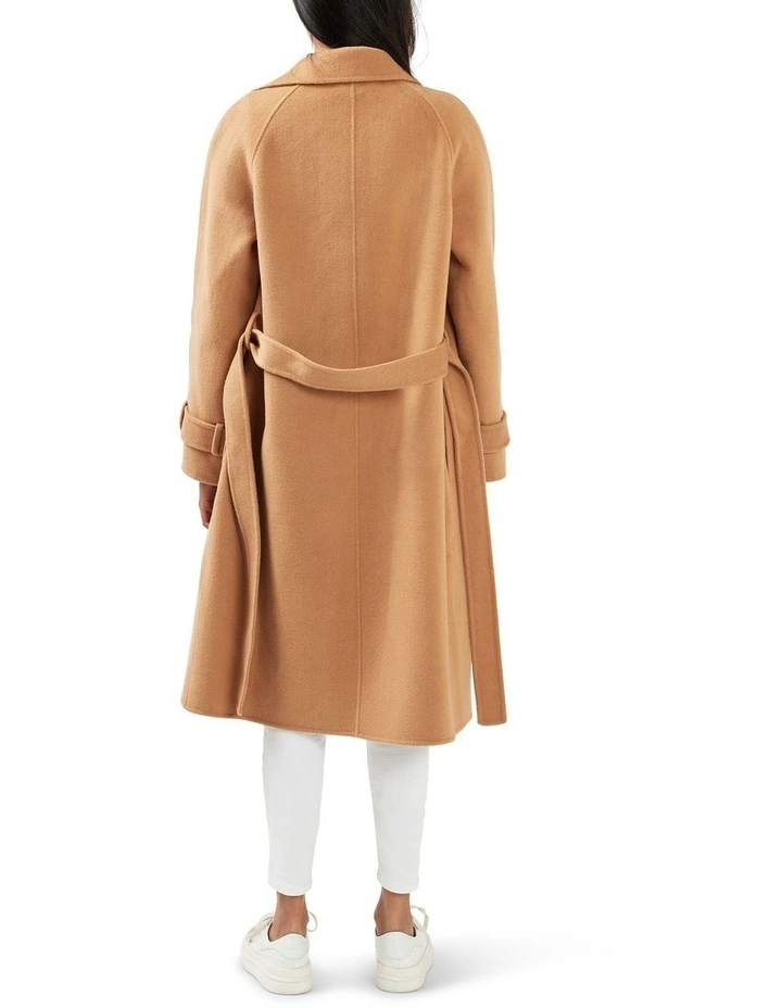Shore To Shore Belted Wool Coat in Camel image 2