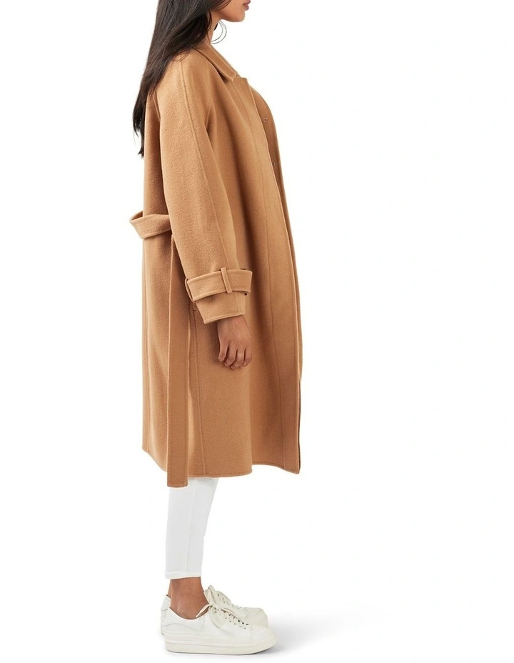 Shore To Shore Belted Wool Coat in Camel image 4