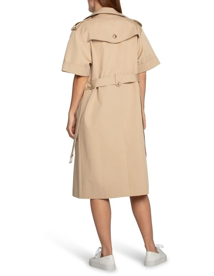 Dust & Daring Short Sleeve Trench Style Dress in Camel image 4