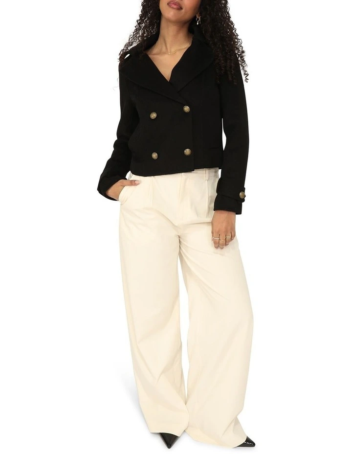 Better Off Military Peacoat in Black image 2