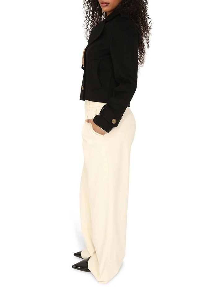Better Off Military Peacoat in Black image 3