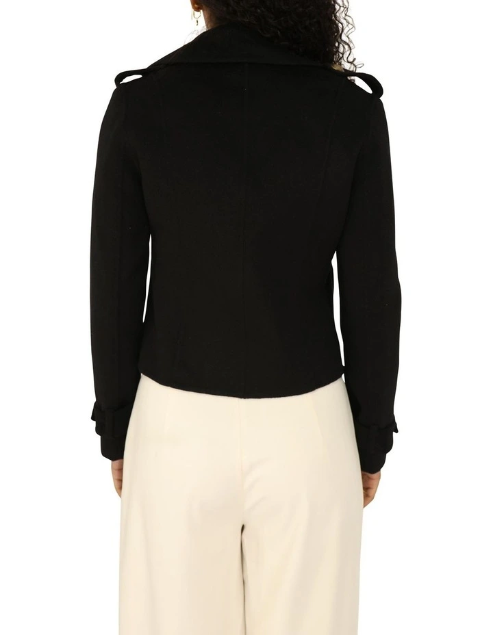 Better Off Military Peacoat in Black image 4