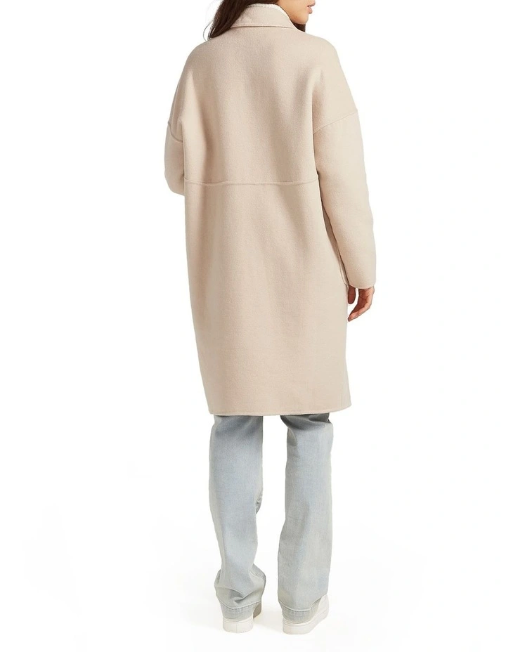 Publisher Double-Breasted Wool Blend Coat in Sand image 3