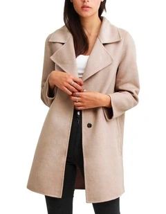Ex-Boyfriend Wool Blend Oversized Jacket in Sand