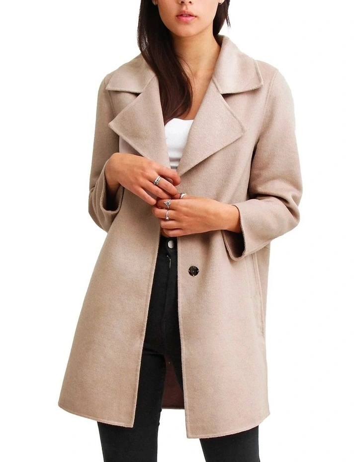 Ex-Boyfriend Wool Blend Oversized Jacket in Sand image 1