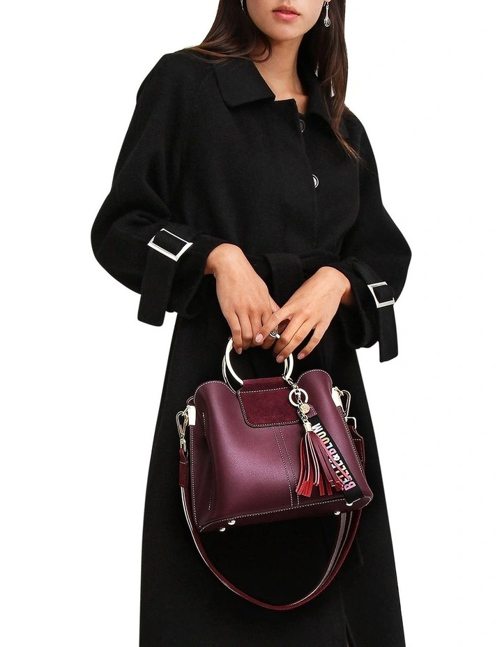Shore To Shore Belted Wool Coat in Black image 6