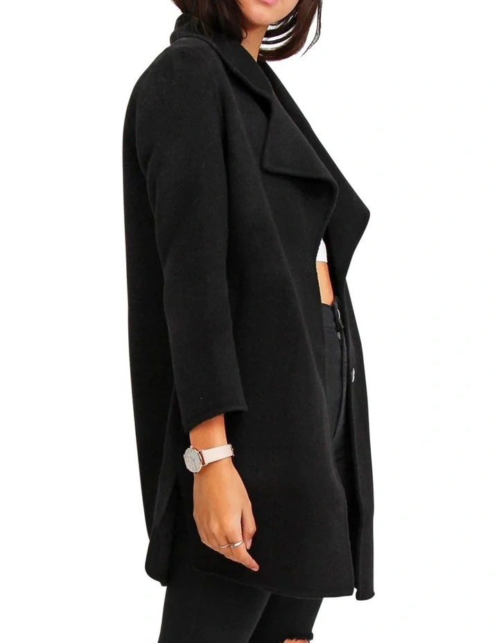 Ex-Boyfriend Wool Blend Oversized Jacket in Black image 2