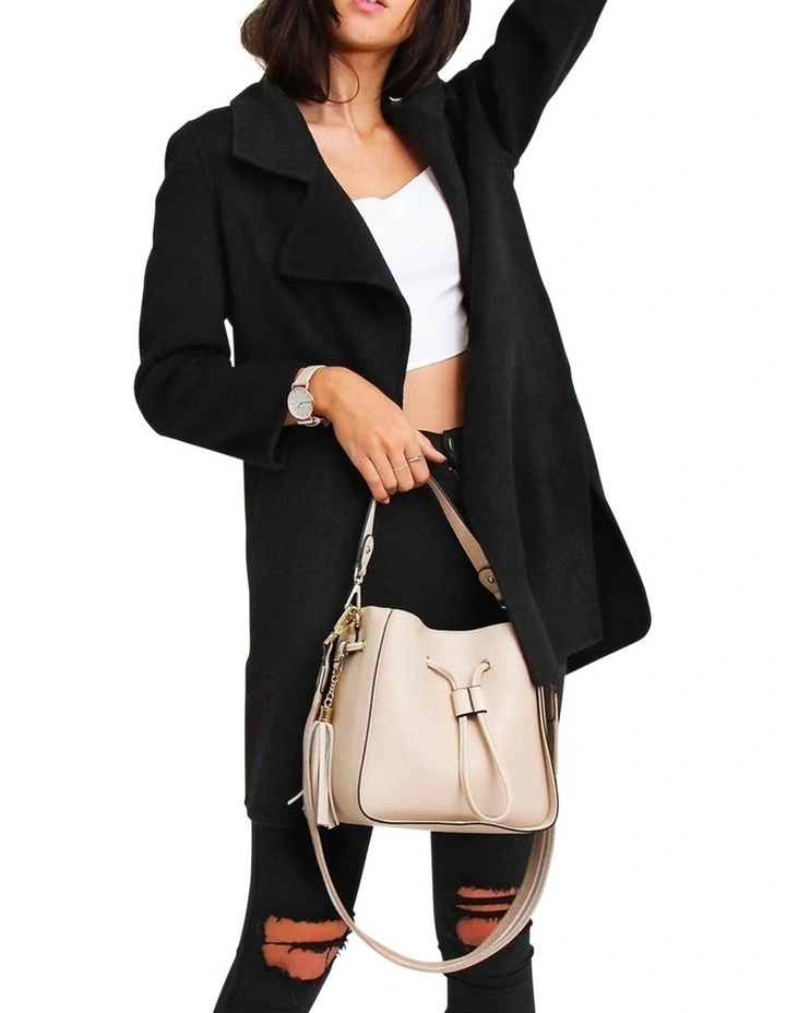 Ex-Boyfriend Wool Blend Oversized Jacket in Black image 5