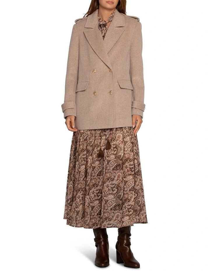 Harbour Military Wool Blend Pea Coat in Oatmeal image 2